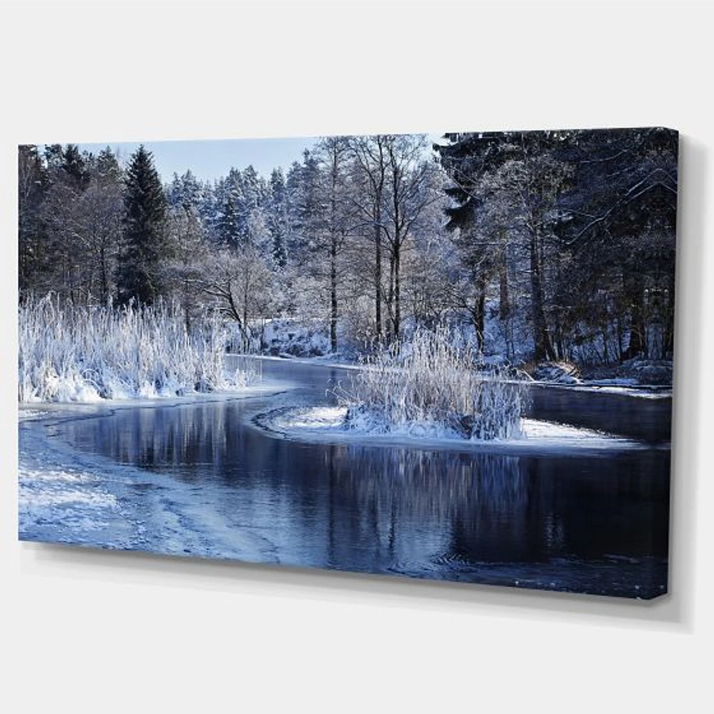 Winter Lake Deep Forest  Wall Art