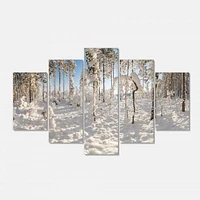 Winter Snow Covered Wood  Canvas Wall Art