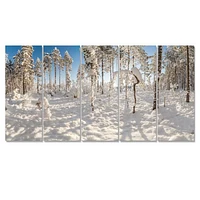 Winter Snow Covered Wood  Canvas Wall Art