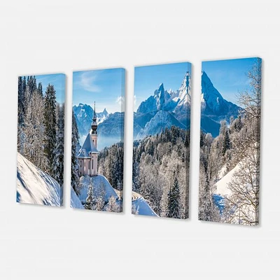 Winter the Bavarian Alps Canvas Wall Art - Panels