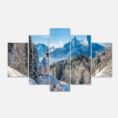 Winter the Bavarian Alps Canvas Wall Art - Panels