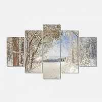 Lake Winter Woods - 4 Canvas Wall Art