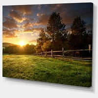 Fenced Ranch at Sunrise  Wall Art