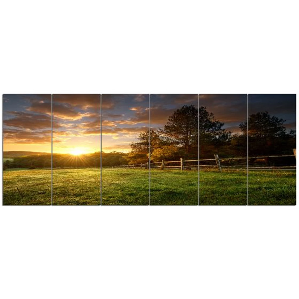 Fenced Ranch at Sunrise  Wall Art