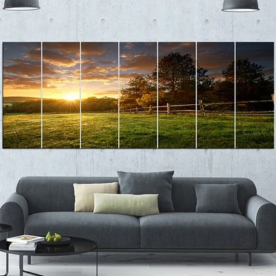 Fenced Ranch at Sunrise  Wall Art