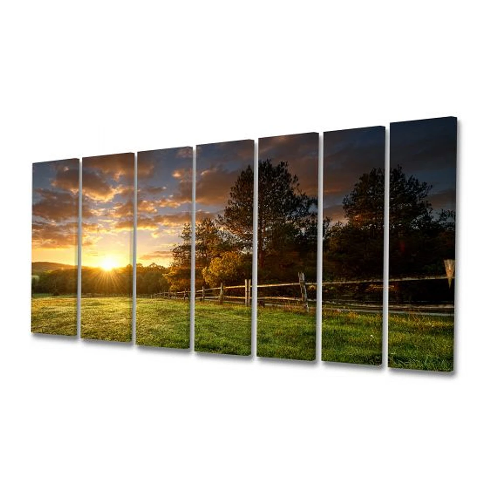 Fenced Ranch at Sunrise  Wall Art