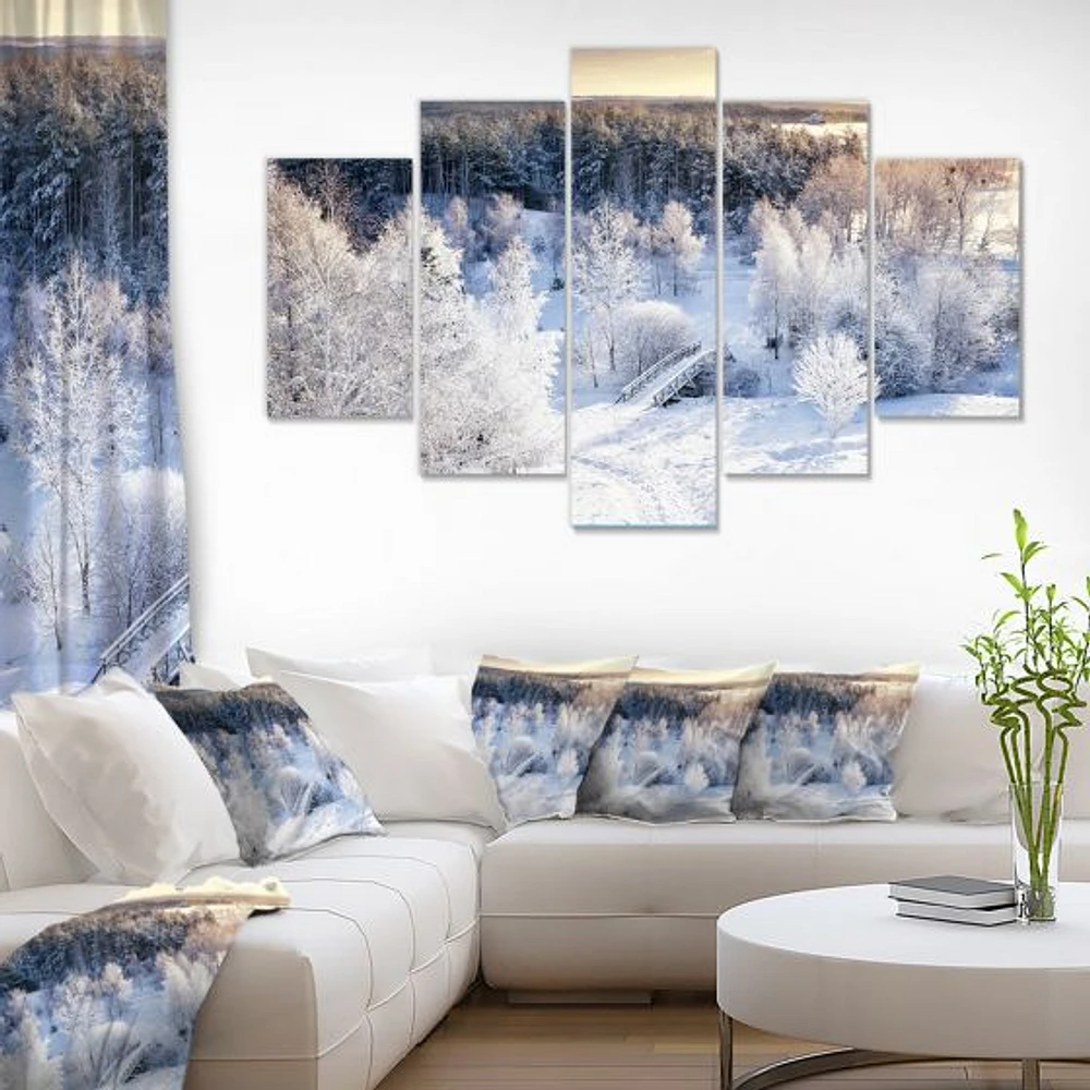 Beautiful Winter Panorama Canvas Wall Art Panels