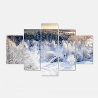 Beautiful Winter Panorama Canvas Wall Art Panels