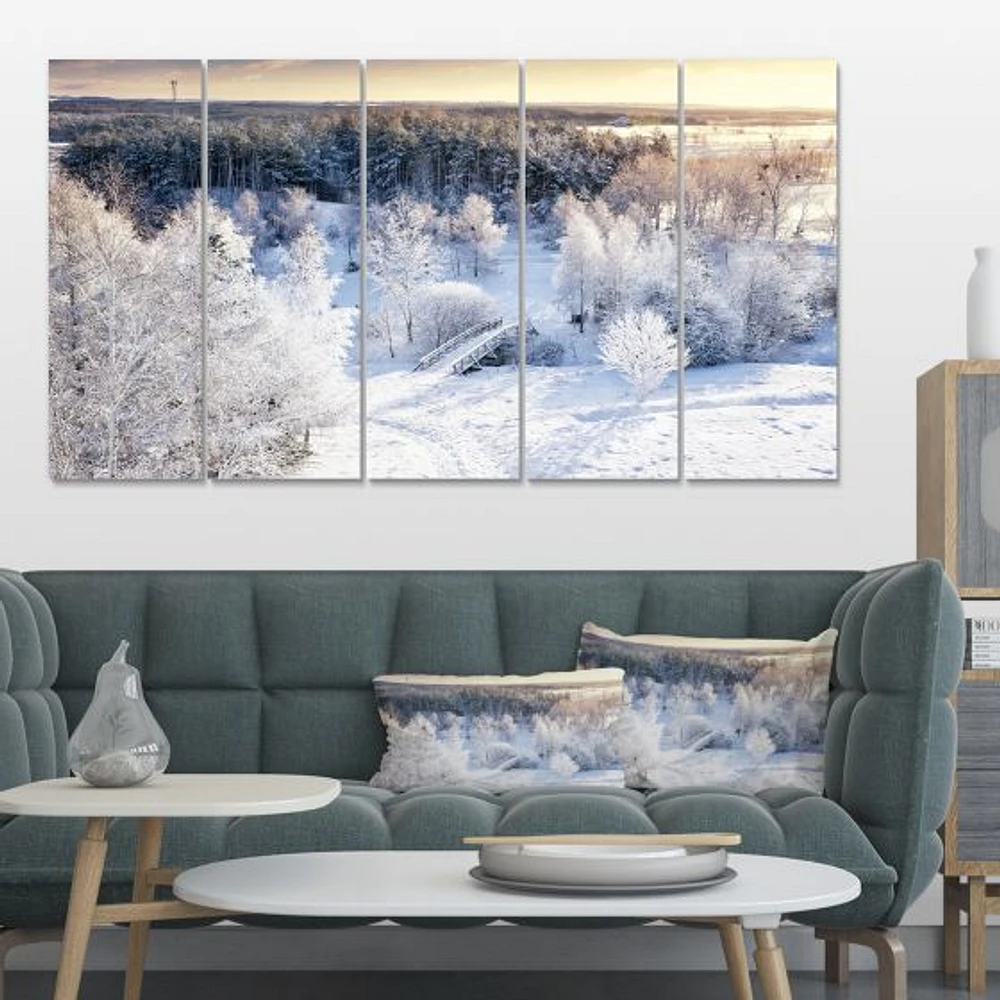 Panneaux de toile imprimée « Beautiful Winter Panorama »