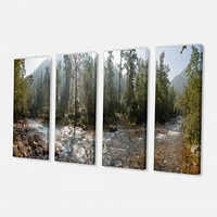 Mountain River Panorama 4 Canvas Wall Art