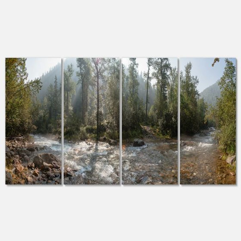 Mountain River Panorama 4 Canvas Wall Art