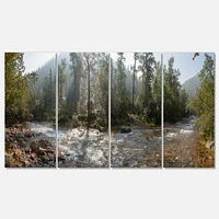 Mountain River Panorama 4 Canvas Wall Art