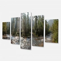 Mountain River Panorama 4 Canvas Wall Art