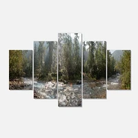 Mountain River Panorama 4 Canvas Wall Art