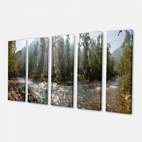 Mountain River Panorama 4 Canvas Wall Art