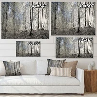 Dark Morning Forest Panorama  Canvas Wall Art Print