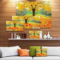 Beautiful Autumn Yellow Tree  Wall Art