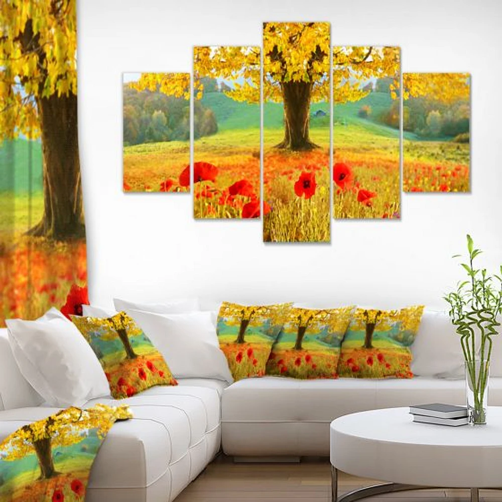 Beautiful Autumn Yellow Tree  Canvas Wall Art