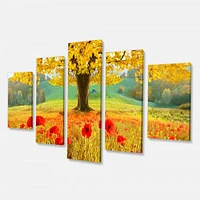 Beautiful Autumn Yellow Tree  Canvas Wall Art