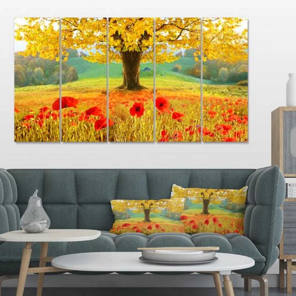 Beautiful Autumn Yellow Tree  Canvas Wall Art