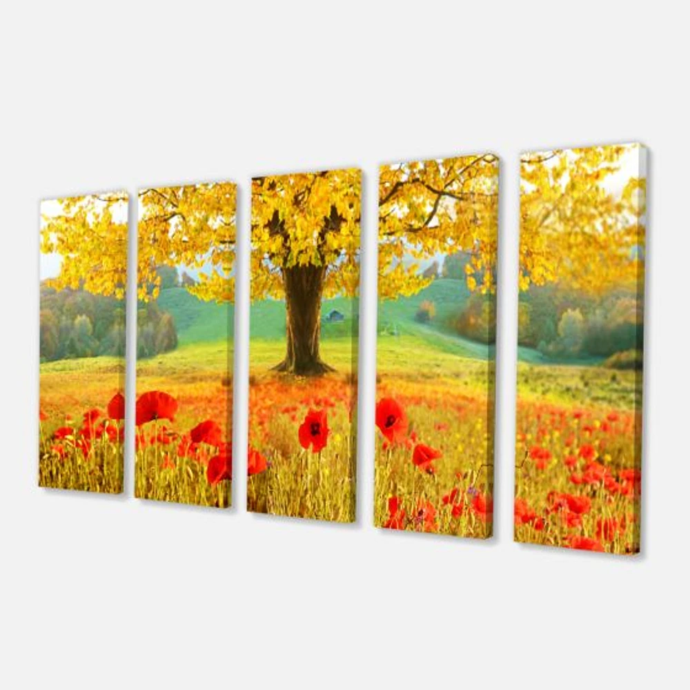 Beautiful Autumn Yellow Tree  Canvas Wall Art