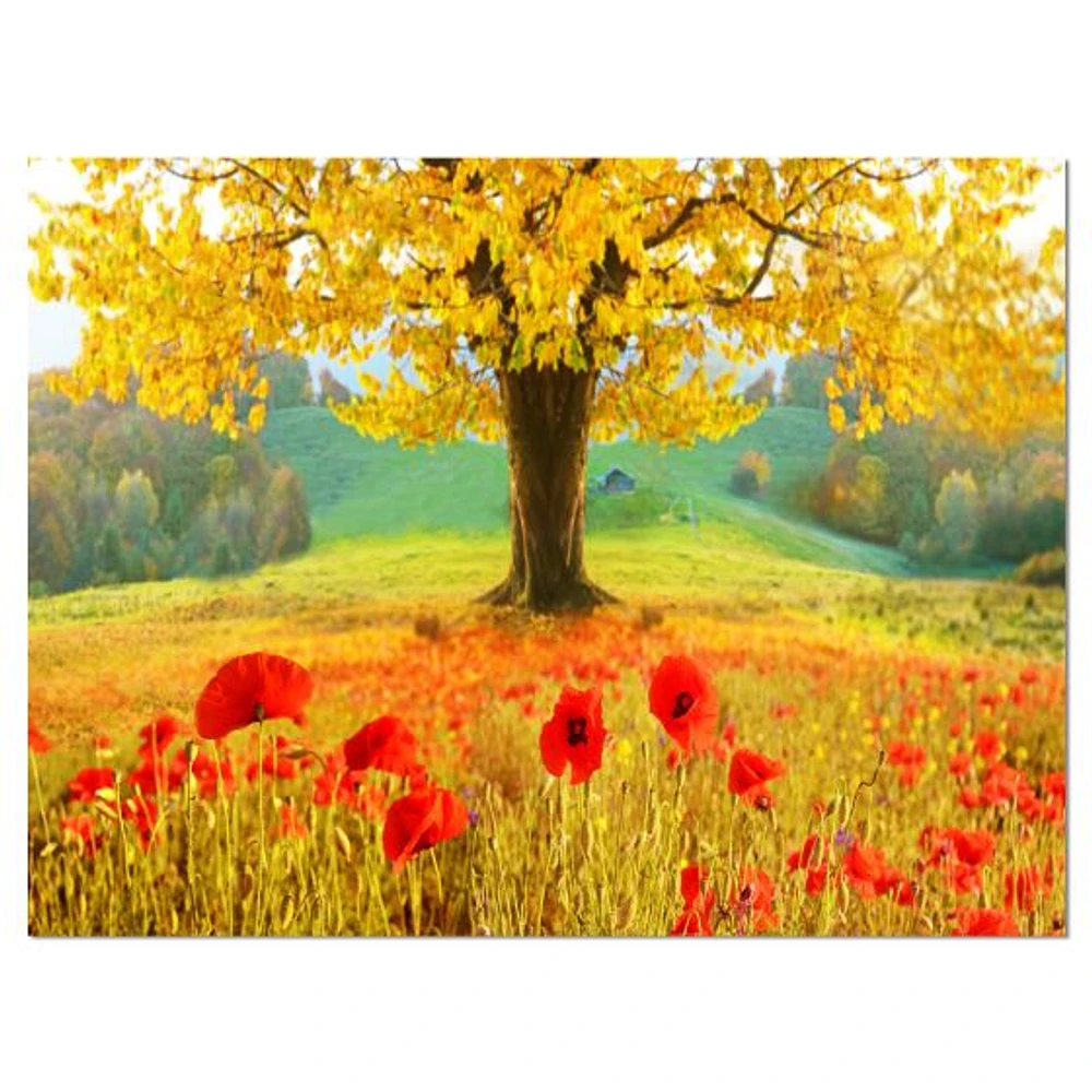 Beautiful Autumn Yellow Tree  Wall Art