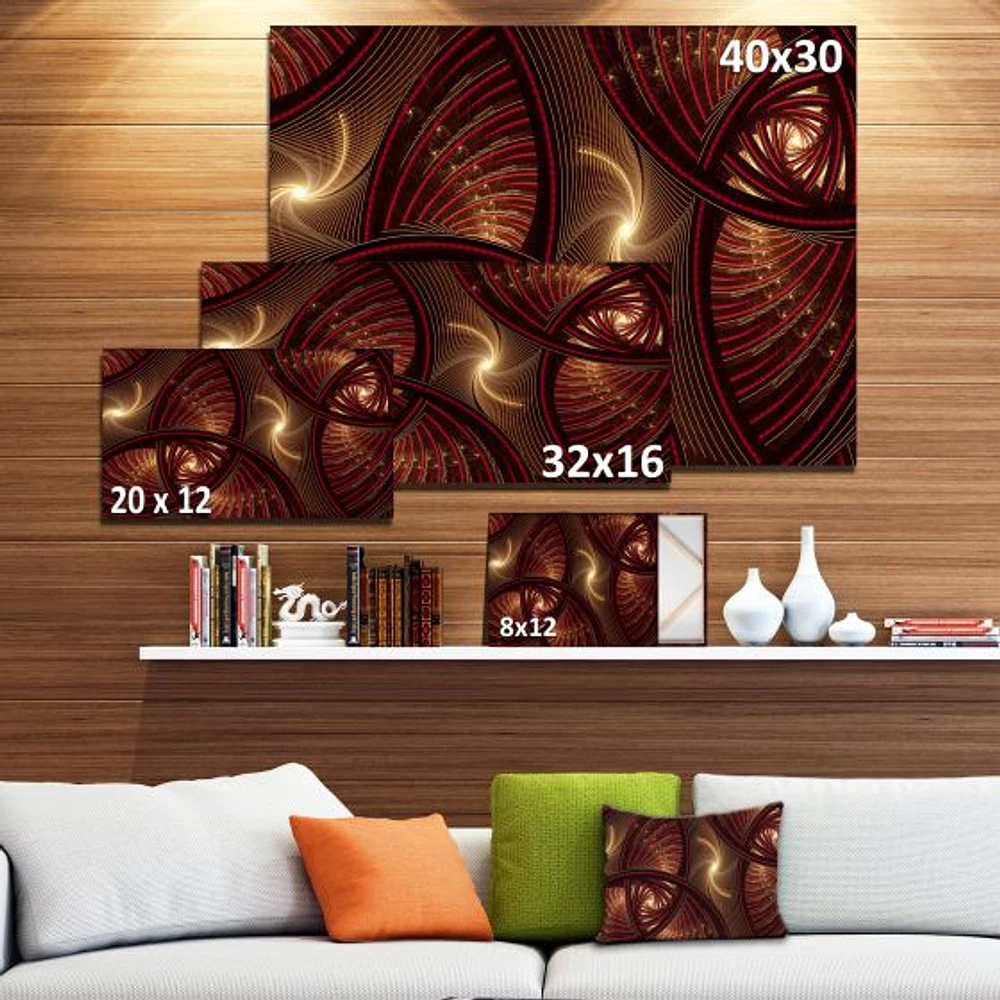 Brown Symmetrical Fractal Pattern  Wall Art