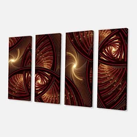 Brown Symmetrical Fractal Pattern Canvas Wall Art