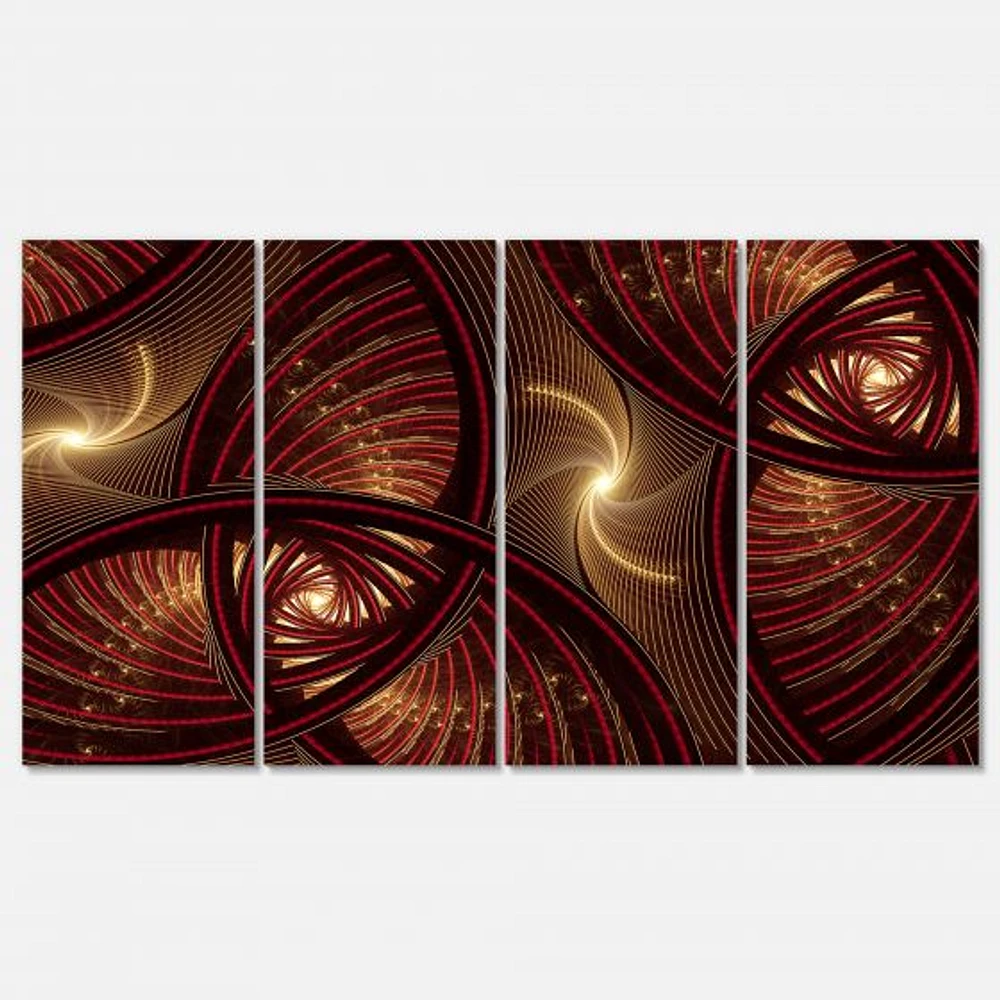 Brown Symmetrical Fractal Pattern Canvas Wall Art