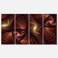 Brown Symmetrical Fractal Pattern Canvas Wall Art