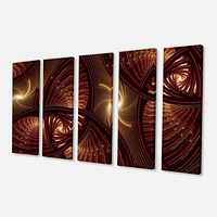 Brown Symmetrical Fractal Pattern Canvas Wall Art