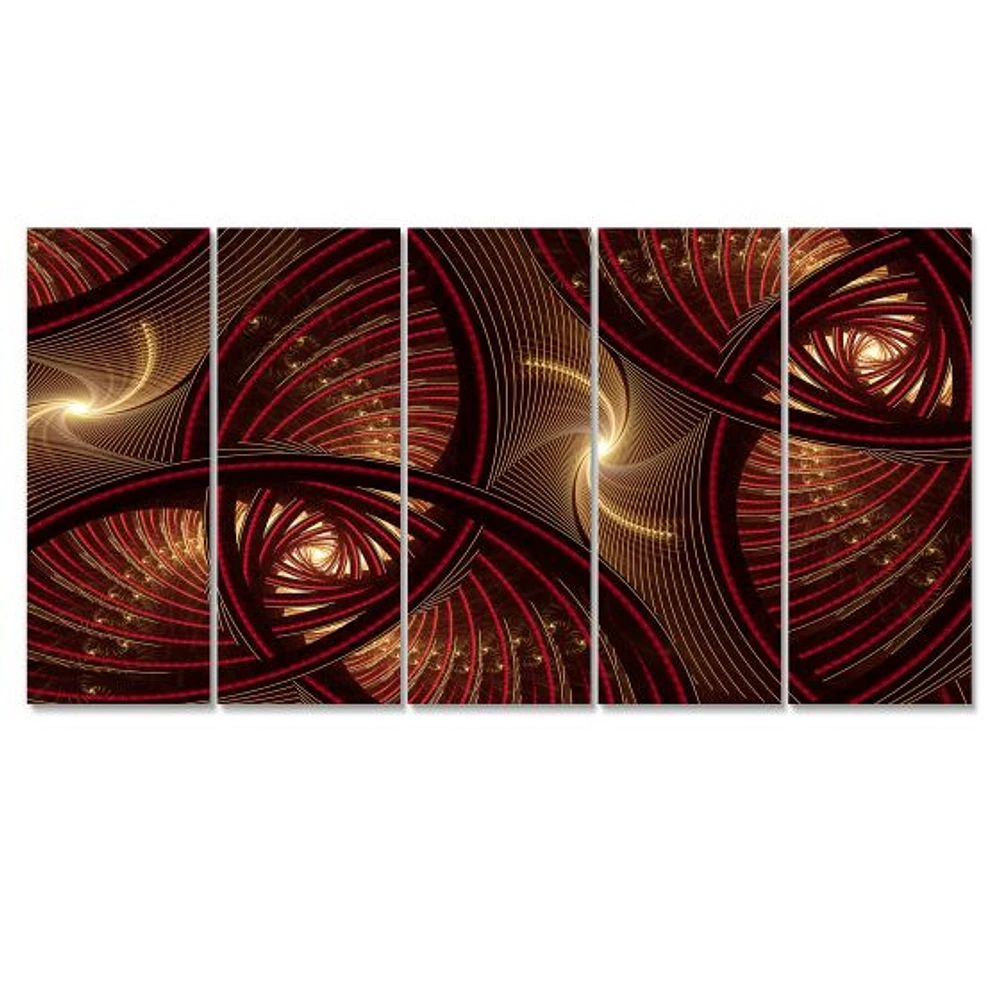 Brown Symmetrical Fractal Pattern Canvas Wall Art