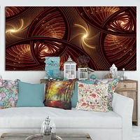 Brown Symmetrical Fractal Pattern  Wall Art