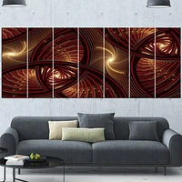 Brown Symmetrical Fractal Pattern  Wall Art