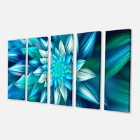 Huge Blue Fractal Flower  Canvas Wall Art