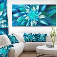 Huge Blue Fractal Flower  Wall Art