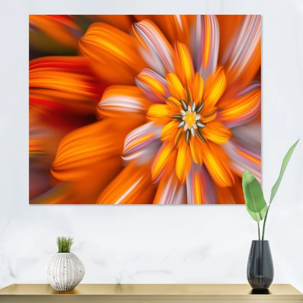 Massive Orange Fractal Flower  Canvas Art Print