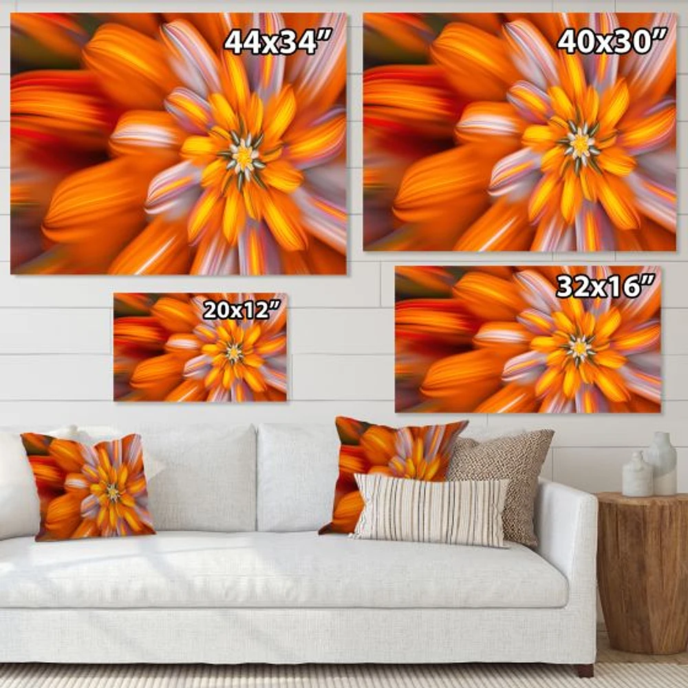 Massive Orange Fractal Flower  Canvas Art Print