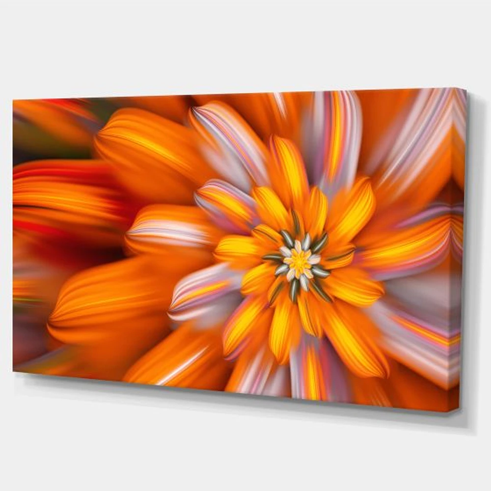 Massive Orange Fractal Flower  Canvas Art Print