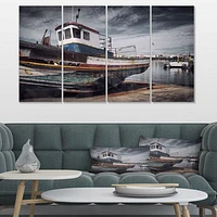 Old Fishing Boat Canvas Wall Art Panels