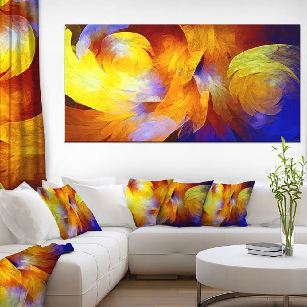 Yellow Fractal Abstract Pattern  Canvas