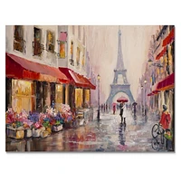 Lovers Paris Eiffel Tower  Canvas Wall Art Print