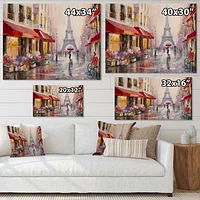 Lovers Paris Eiffel Tower  Canvas Wall Art Print