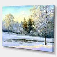 Beautiful Scenery Winter Forest  Wall Art