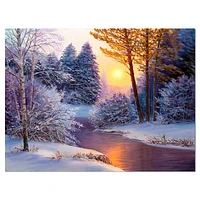 Winter Forest River  Wall Art