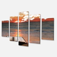 Open Bible Cloudy Sunset  Canvas Wall Art