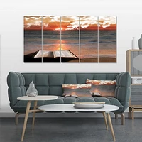 Open Bible Cloudy Sunset  Canvas Wall Art