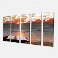 Open Bible Cloudy Sunset  Canvas Wall Art