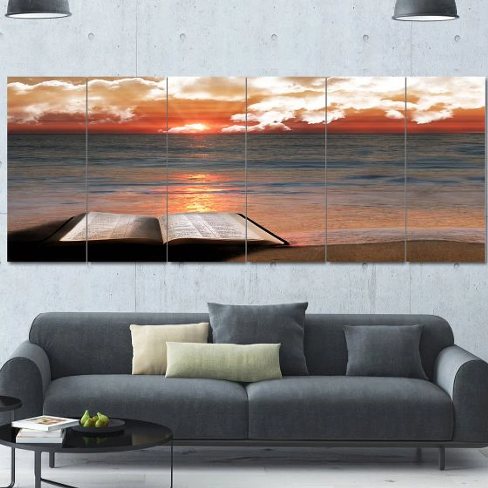 Open Bible Cloudy Sunset  Wall Art