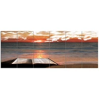 Open Bible Cloudy Sunset  Wall Art